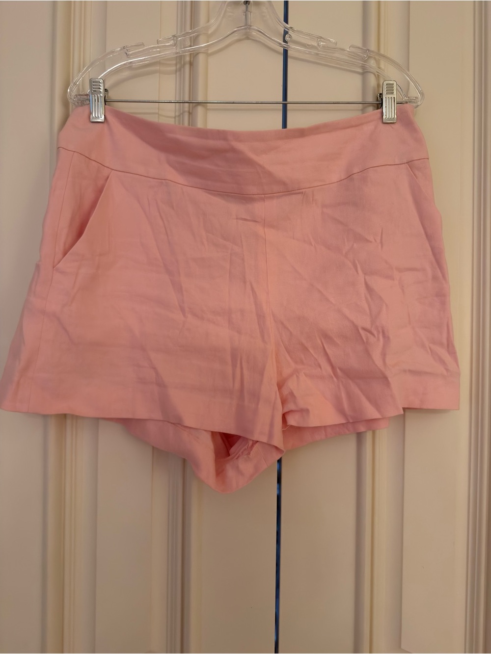 Alice + Olivia Blush Pink High-Waist Tailored Shorts